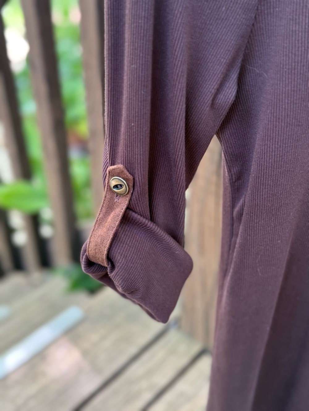 Lauren Ralph Lauren Chocolate Brown Henley Scoop Neck Top - Picture 2 of 5
